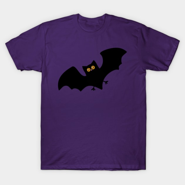 Cute Funny Halloween Bat Cartoon Illustration T-Shirt by RageRabbit